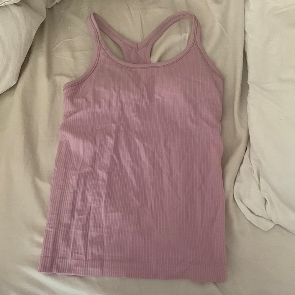 Pink peony lululemon ebb to street tank